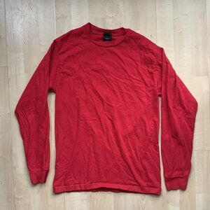 Hanes Red Long Sleeve Tee Unisex Size S